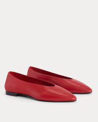 Made in Italy Almond-Toe Flat | Rosa Red