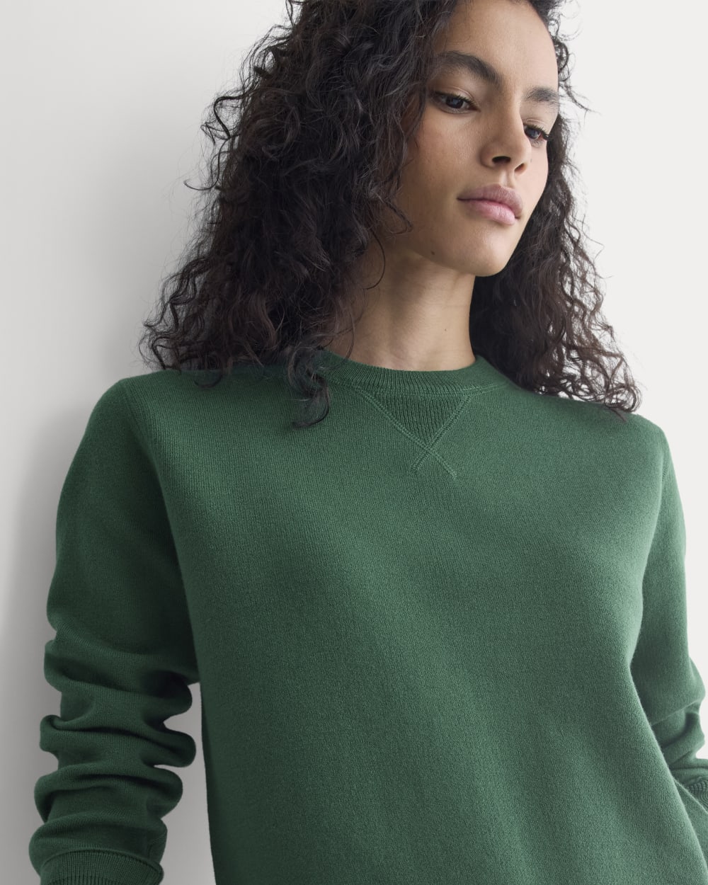Double Knit Crew in Cotton Merino | Hunter Green