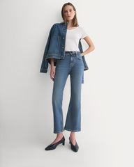 High-Rise Kick Flare Jean | Washed Indigo
