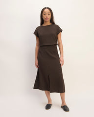 The Mini Jacquard Stripe Top | Cocoa / Black