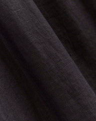 The Linen Oversized Puff-Sleeve Dress | Black