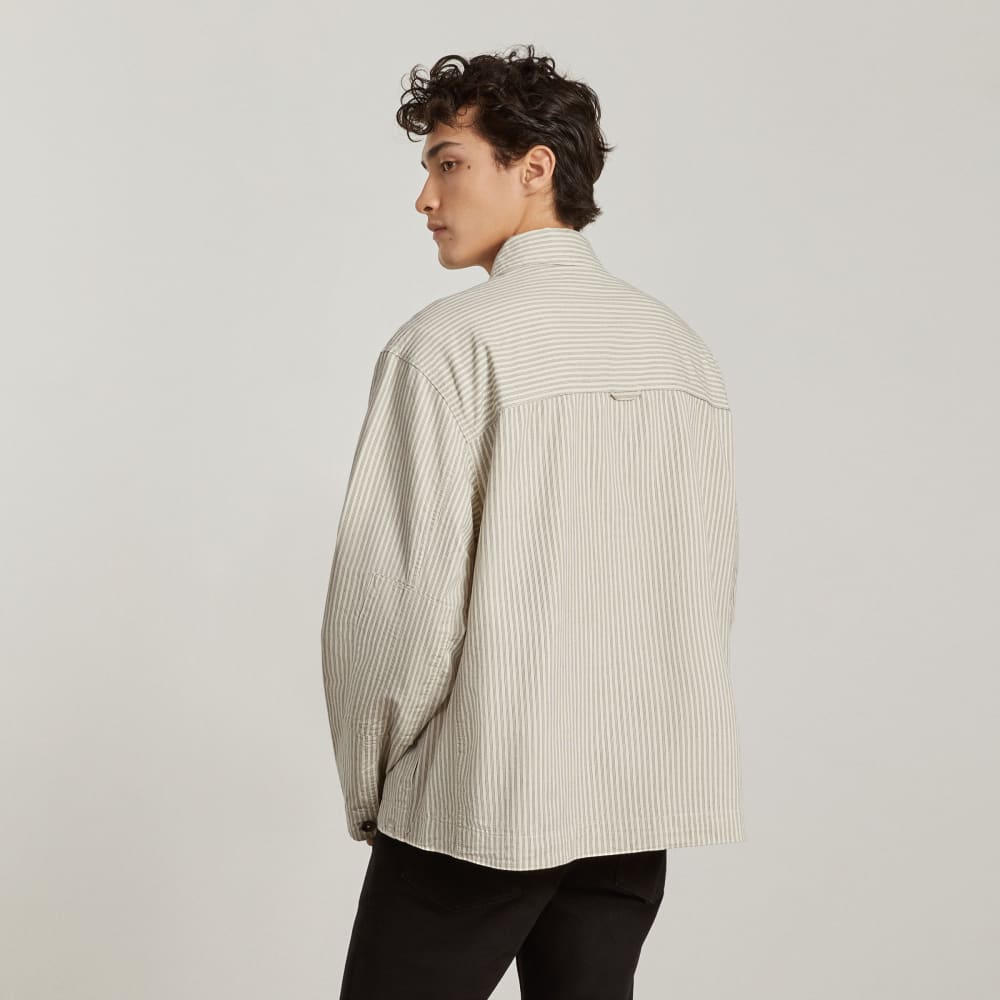 The Everyone Spring Shirt Jacket | Navy Stripe