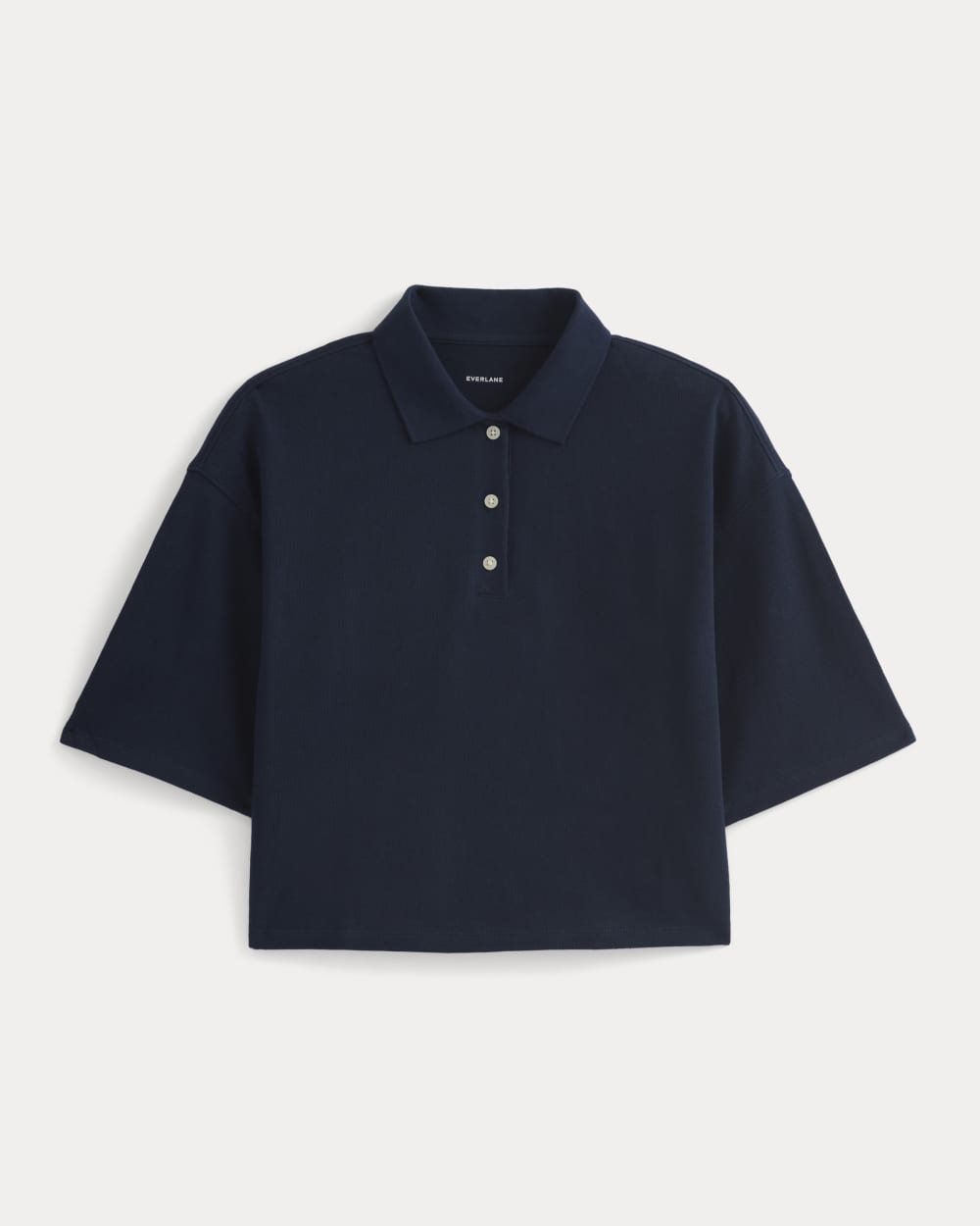 Pique Boxy Polo | Navy