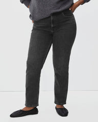 The Curvy Cheeky® Straight Jean | Washed Black | 28.5" Inseam