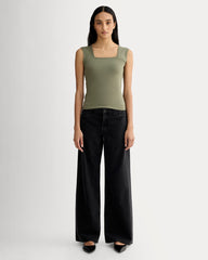The Form Square-Neck Tank | Lichen Green