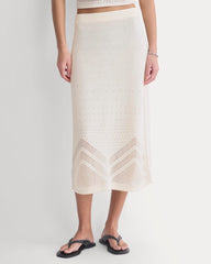 Lace-Knit Maxi Skirt | Bone