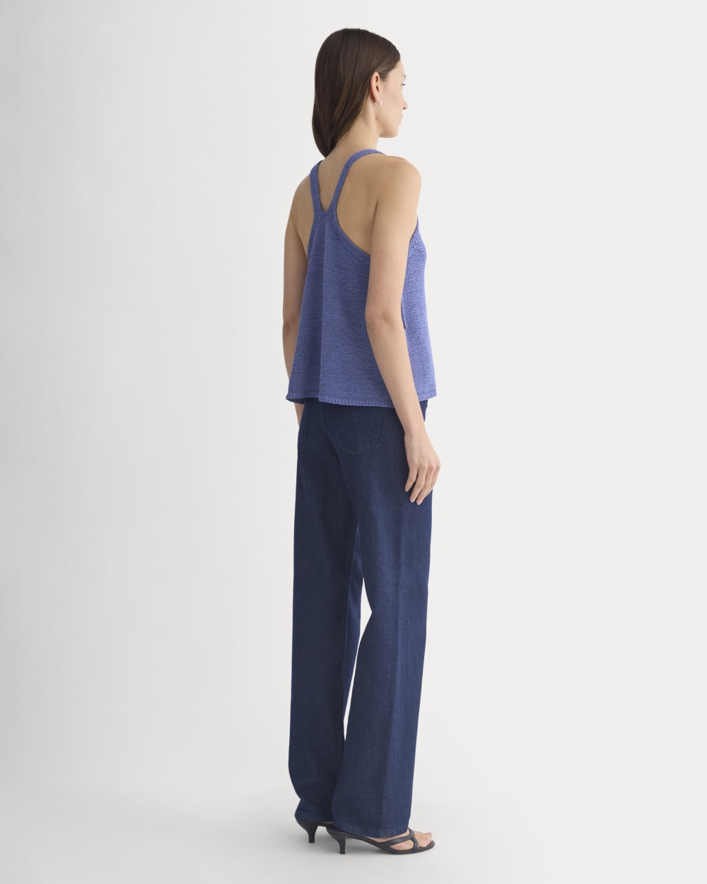 Racerback V-Neck Sweater | Blue Dusk