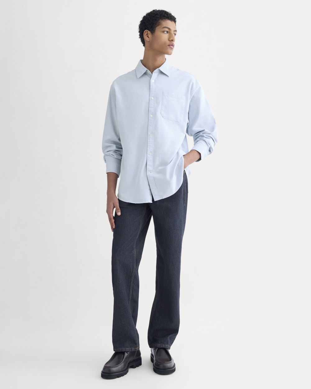 Lightweight Oversized Oxford | Light Blue