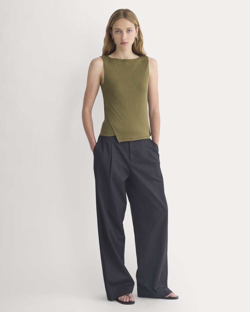 Tissue Boatneck Tank with Side Tie | Beech