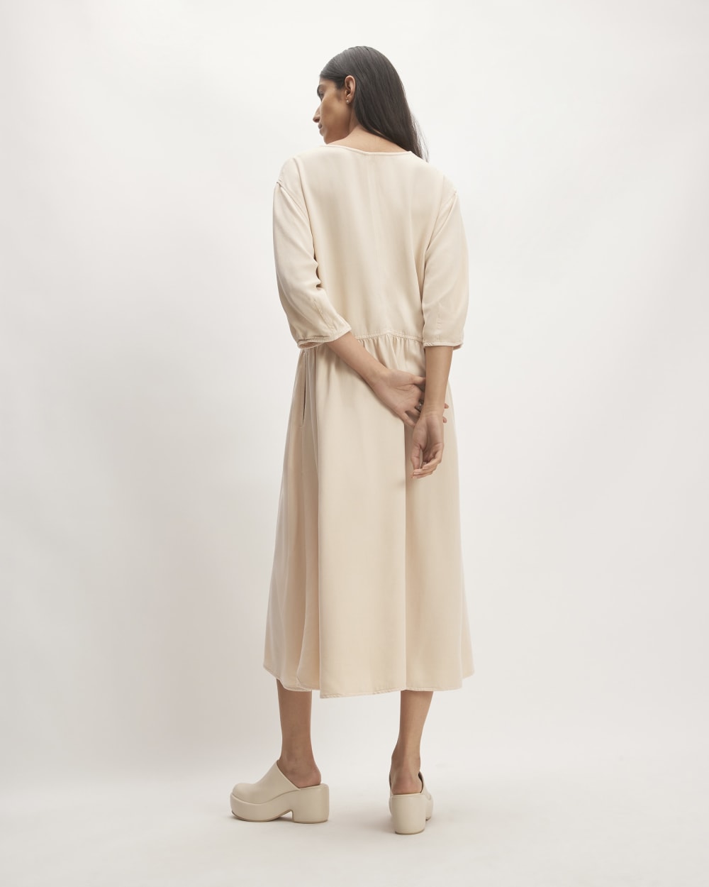 The TENCEL™ Puff-Sleeve Dress | Whisper Pink