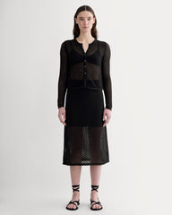 The Lace Knit Cardigan | Black