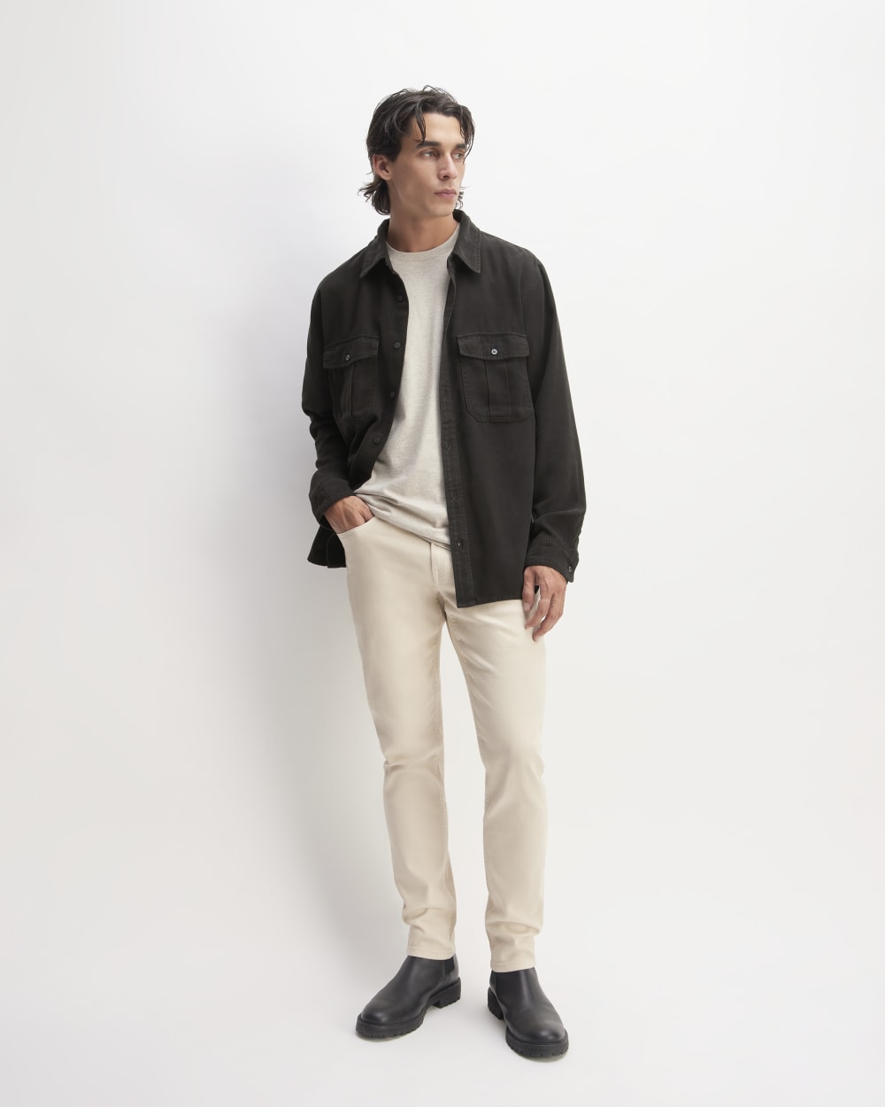 The Utility Shirt Jacket in Buttersoft | Black