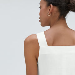 The Seersucker Midi Dress | White