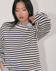 The Cocoon Crew in Everyday Cotton | Canvas / Navy