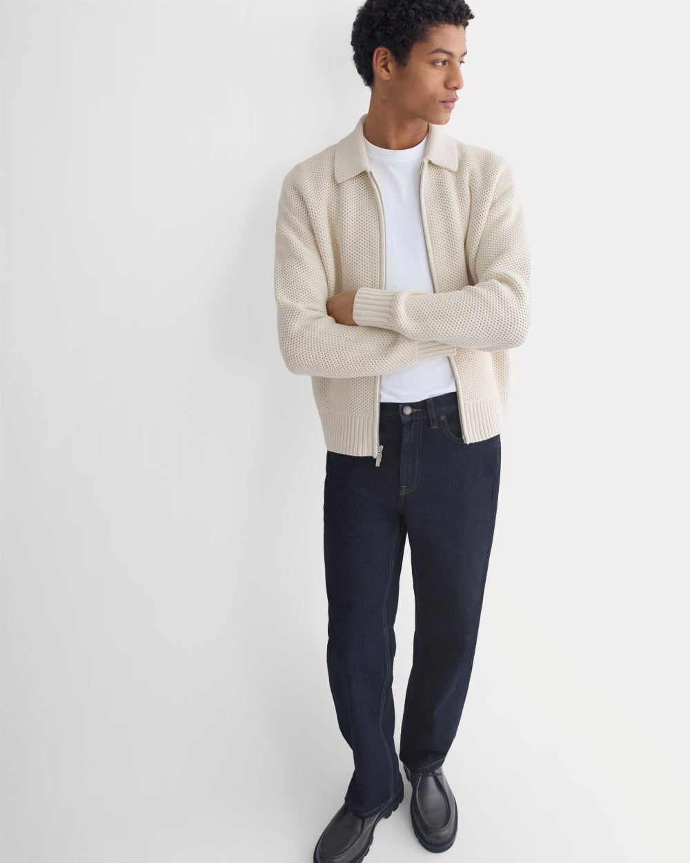Honeycomb Sweater Jacket | Heathered Oat