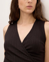 The Rib Wrap Top | Black