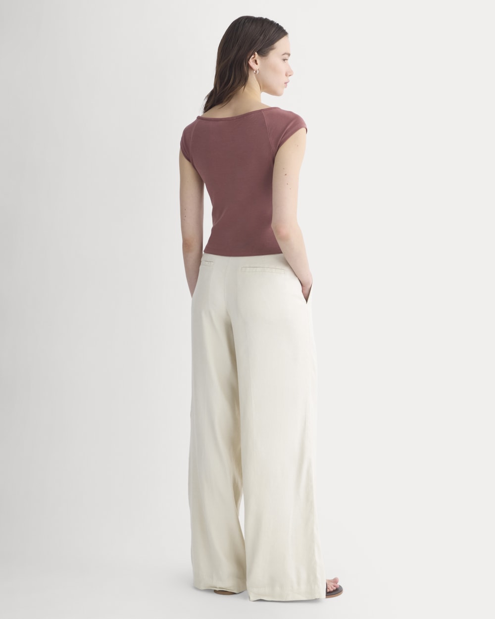 Boatneck Cap-Sleeve Top in Butterknit | Henna Red