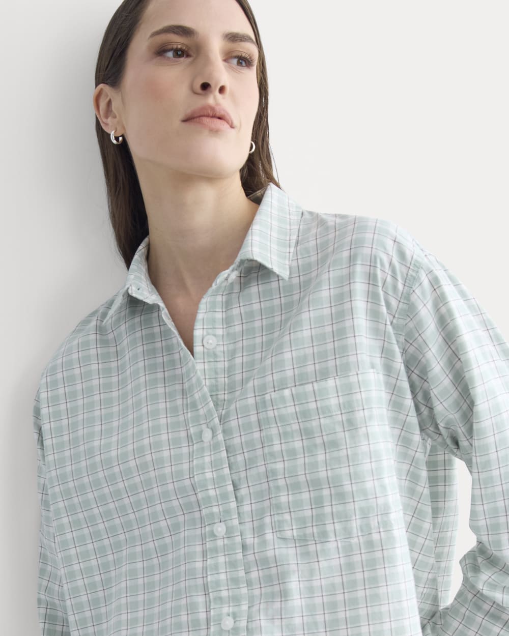 The Way-Short Shirt in Silky Cotton | Gray Mist