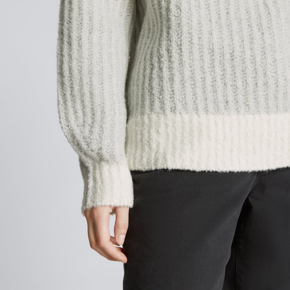 The Luxe Teddy Oversized Half Zip Sweater | Canvas Tan / Heather Grey