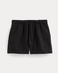 The Drawstring Boxer Short in Linen | Black