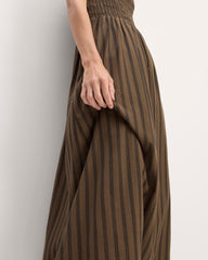The Gauze Smock Dress | Cocoa / Black