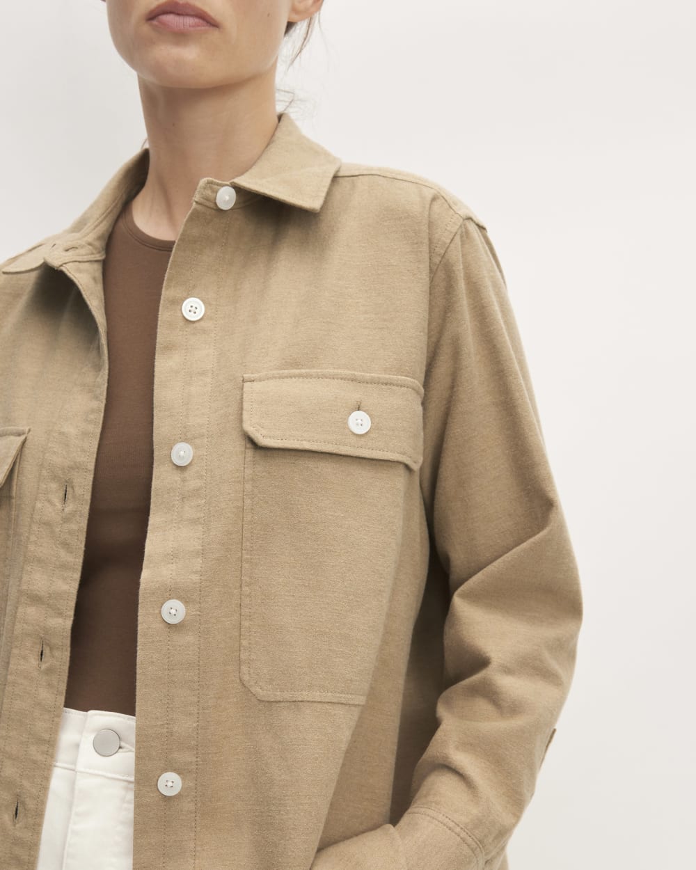 The Classic Cotton Flannel Shirt | Heathered Dark Khaki