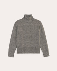 The Boxy Turtleneck in Everyday Cotton | Canvas / Black Twist