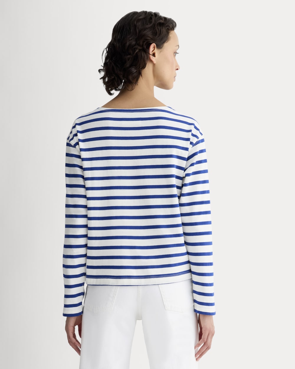 The Mariner Tee | Bone / Mazarine Blue