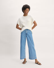 The Cotton Knit Caftan Top | Bone