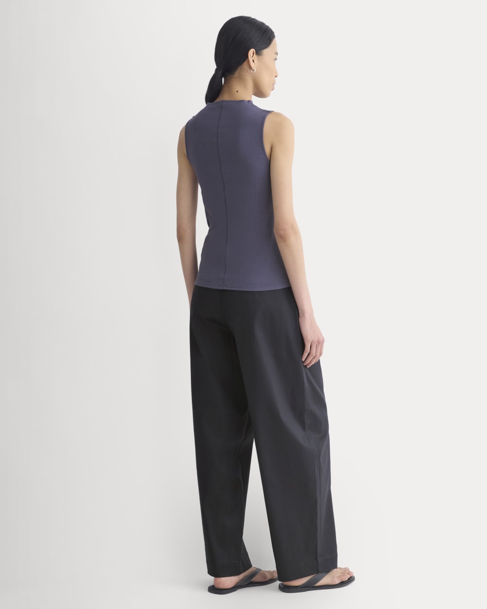 The Luxe Rib Funnel-Neck Tank | Graystone