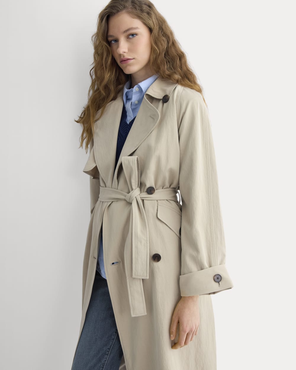 Drapey Twill Trench | Trench Coat Khaki