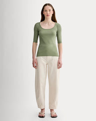 The Luxe Rib Scoop-Neck Tee | Sagebrush
