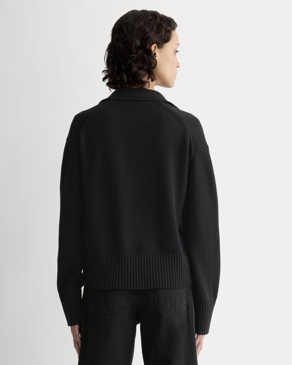 The Boxy Polo in Everyday Cotton | Black