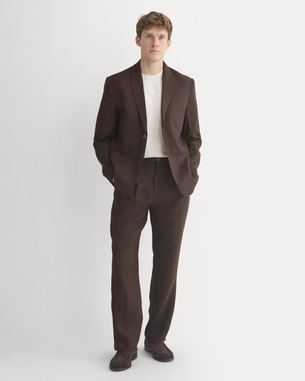 Soyeux Linen Linen Blazer | Dark Brown