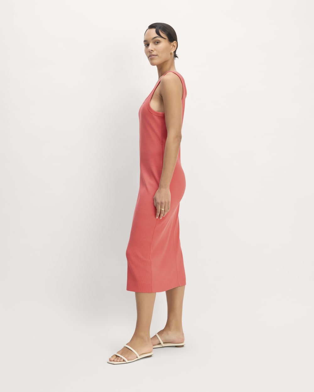 The '90s Rib Dress | Coral