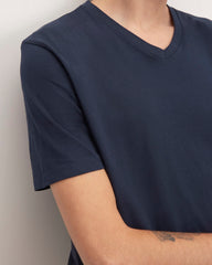 The Organic Cotton V-Neck Tee | Deep Navy