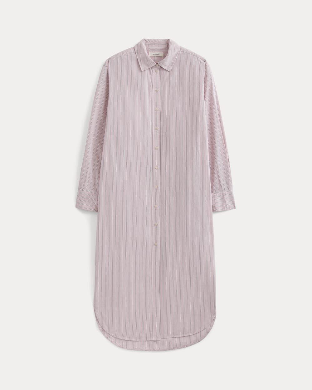 Midi Shirtdress in Ultrasoft Cotton | Burnished Lilac/Gardenia