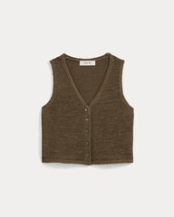 Button-Front Tank in Tape Yarn | Beech