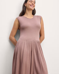 The Knit Pleated Dress | Dusty Rose