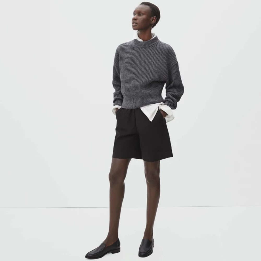 The Texture Cotton Crew | Heathered Charcoal