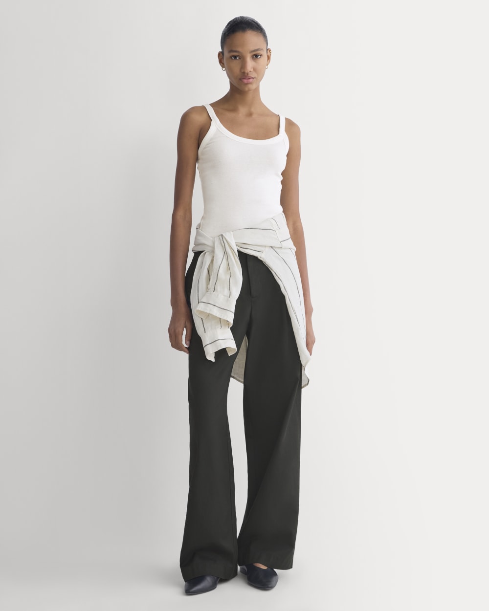 Soft Stretch U-Neck Tank | Bone