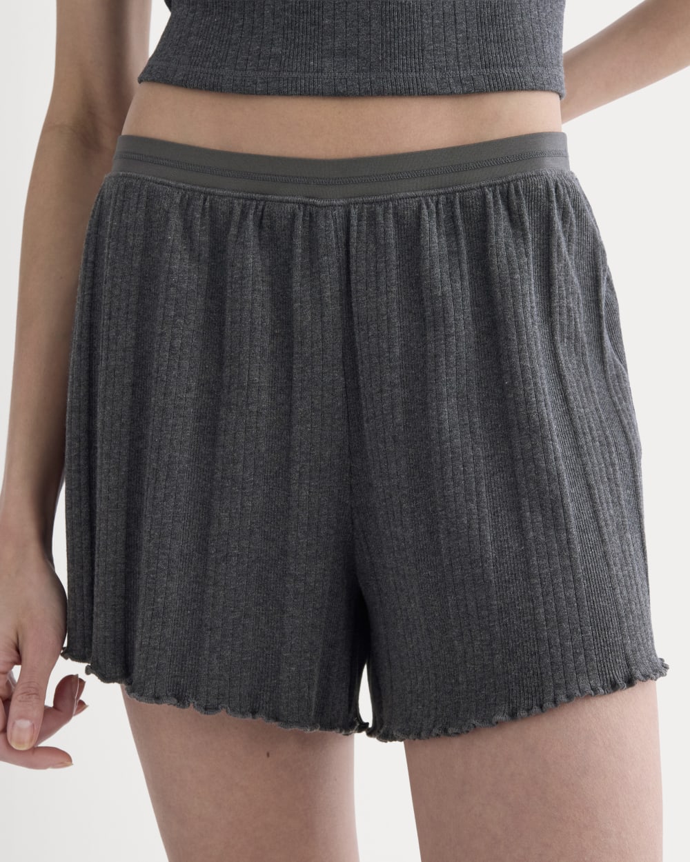 Lounge Rib Short | Heathered Soot
