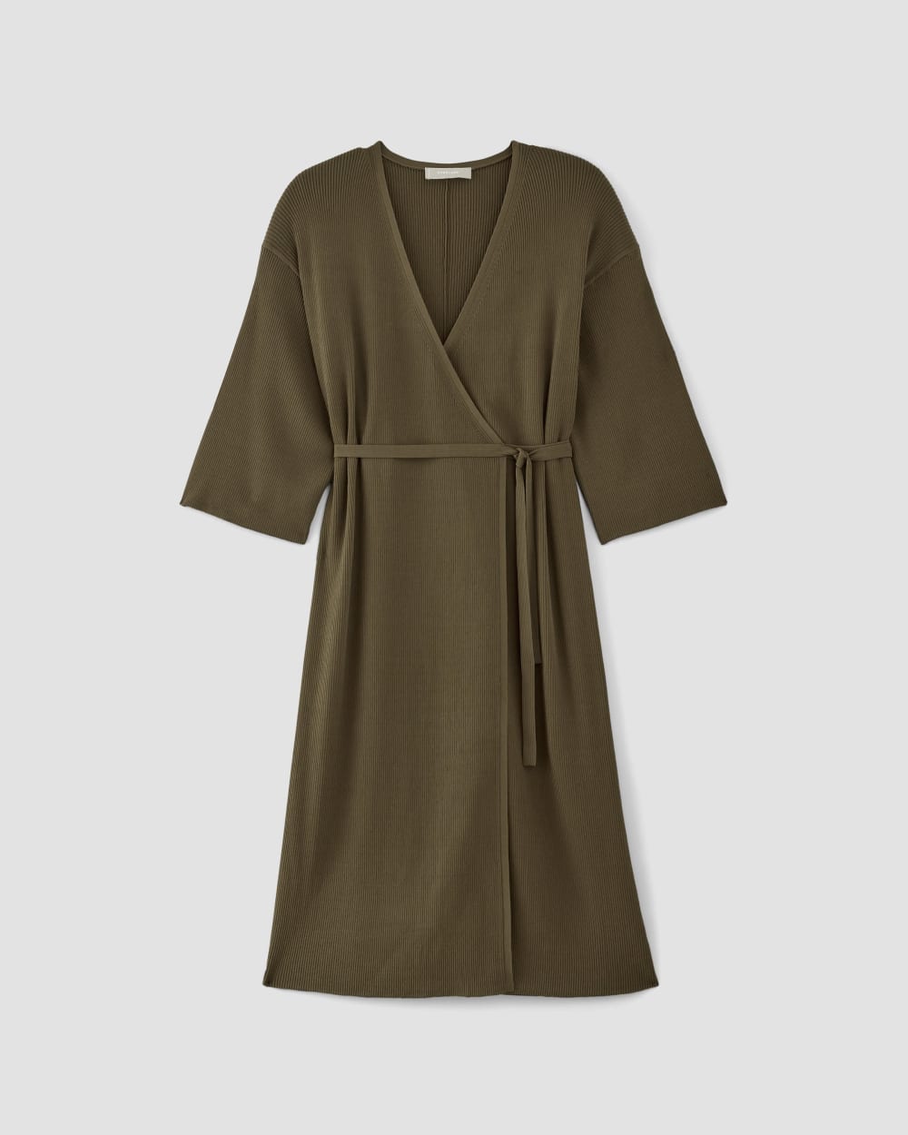 The Ribbed Wrap Midi Dress | Beech