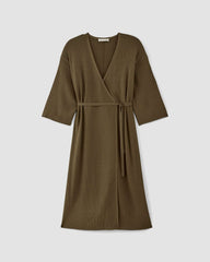 The Ribbed Wrap Midi Dress | Beech