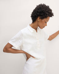 The Linen Eyelet Shirtdress | White Eyelet