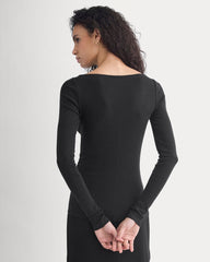 Tissue Boatneck Top | Black