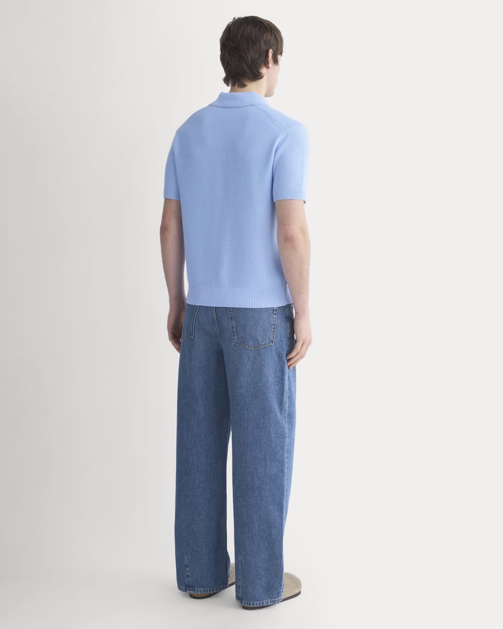 Seed Stitch Polo | Open Air Blue