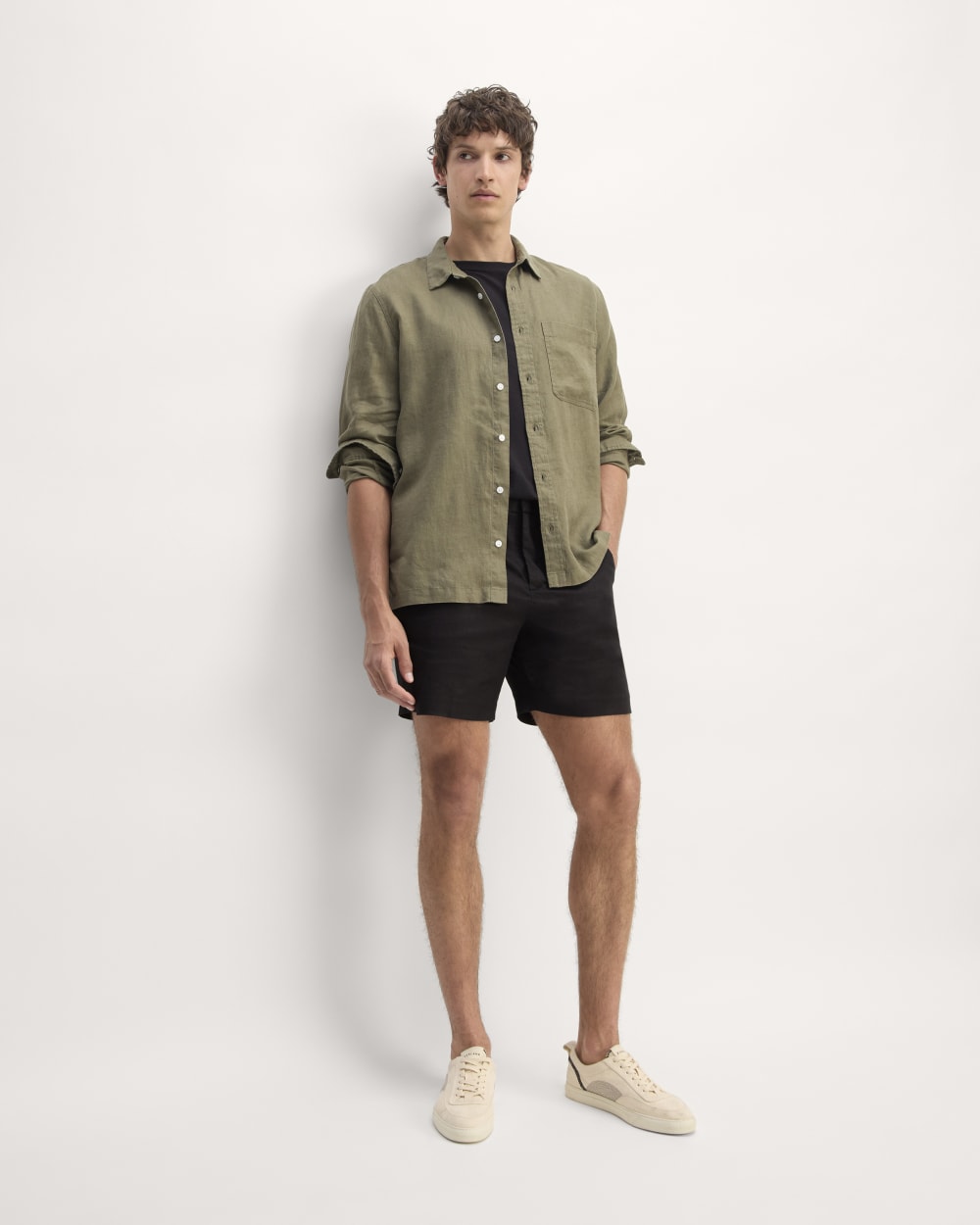 The 7" Linen Trouser Short | Black