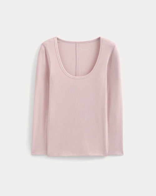 Luxe Rib Deep U-Neck Top | Burnished Lilac