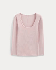 Luxe Rib Deep U-Neck Top | Burnished Lilac